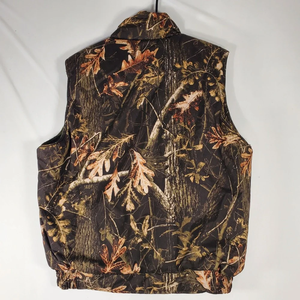 Oscar Sports Mens Camo Hunting Vest Woodland Camouflage Utility Pockets Medium